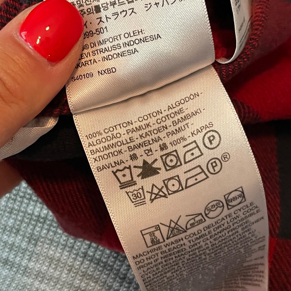 Levi's Red Flannel Button Down - image 4